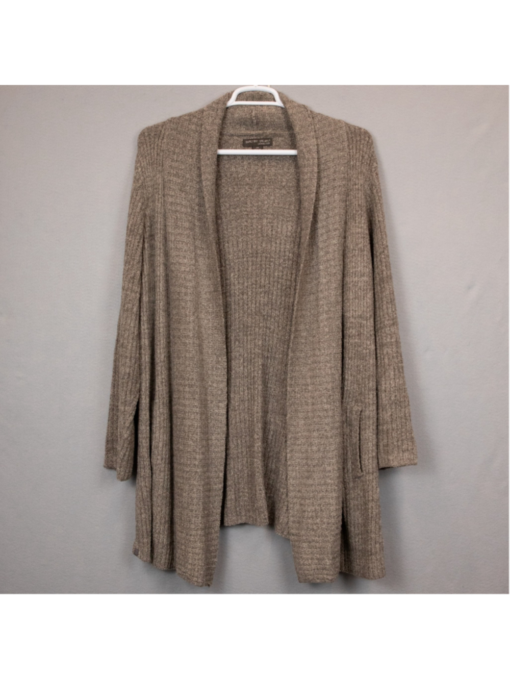 Barefoot Dreams CozyChic Lite Montecito brown open cardigan-2X